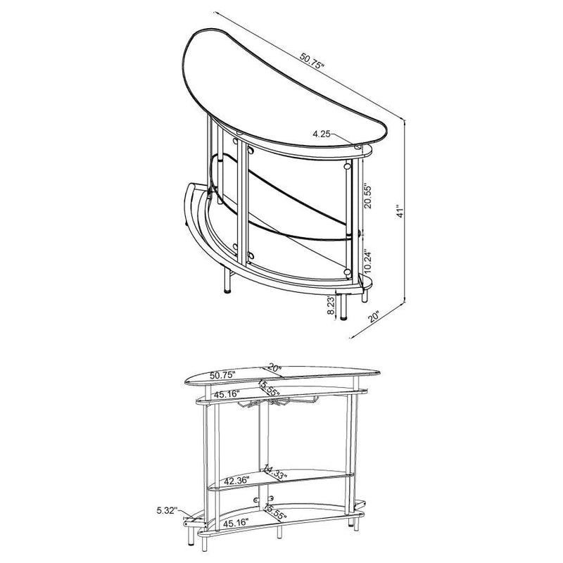 Amarillo - Freestanding Glass Top Home Bar Wine Cabinet