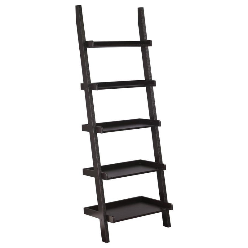 Colella - 3 Piece Ladder Desk And Bookcase Set - Cappuccino