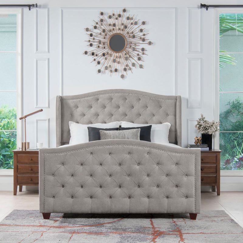 Marcella - Upholstered Shelter Headboard Bed Set