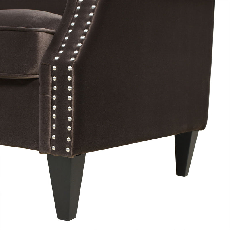 Elaine - Sofa Nailhead Accents - Deep Brown