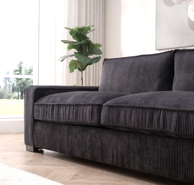 Luxe - Corduroy Sofa With Sleek Design, Spacious And Comfortable 3 Seater Couch