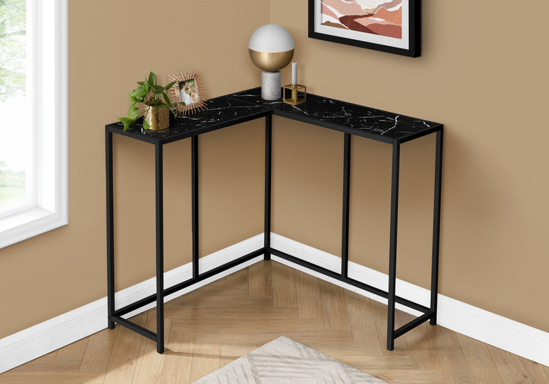 Corner Accent Console Table For Entryway, Unique L-Shaped Design