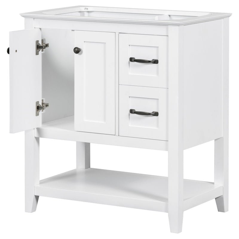 Bathroom Vanity Without Sink Top, Cabinet Base Only, Vanity With Multi-Functional Drawer - White