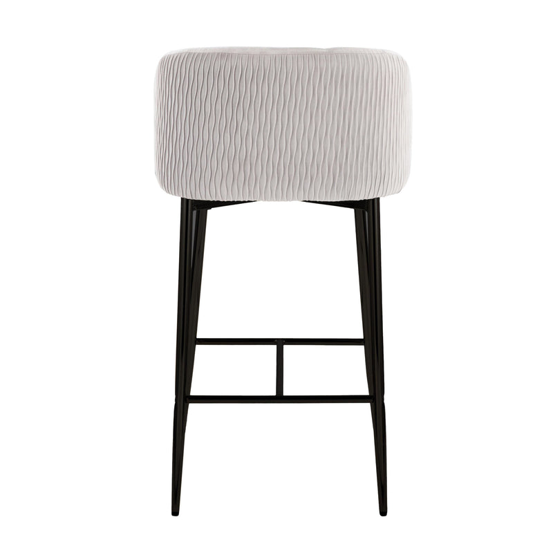 Fran - Pleated Waves Contemporary Fixed Height Counter Stool (Set of 2)