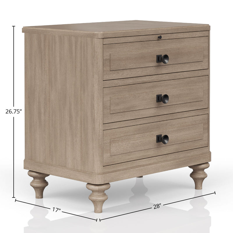 3 Drawer Nightstand - Sand