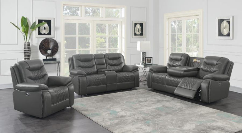 Flamenco - Upholstered Power Reclining Loveseat - Charcoal