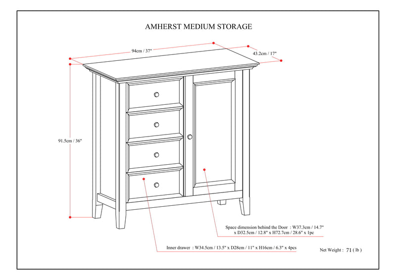 Amherst - Handcrafted Medium Storage Cabinet