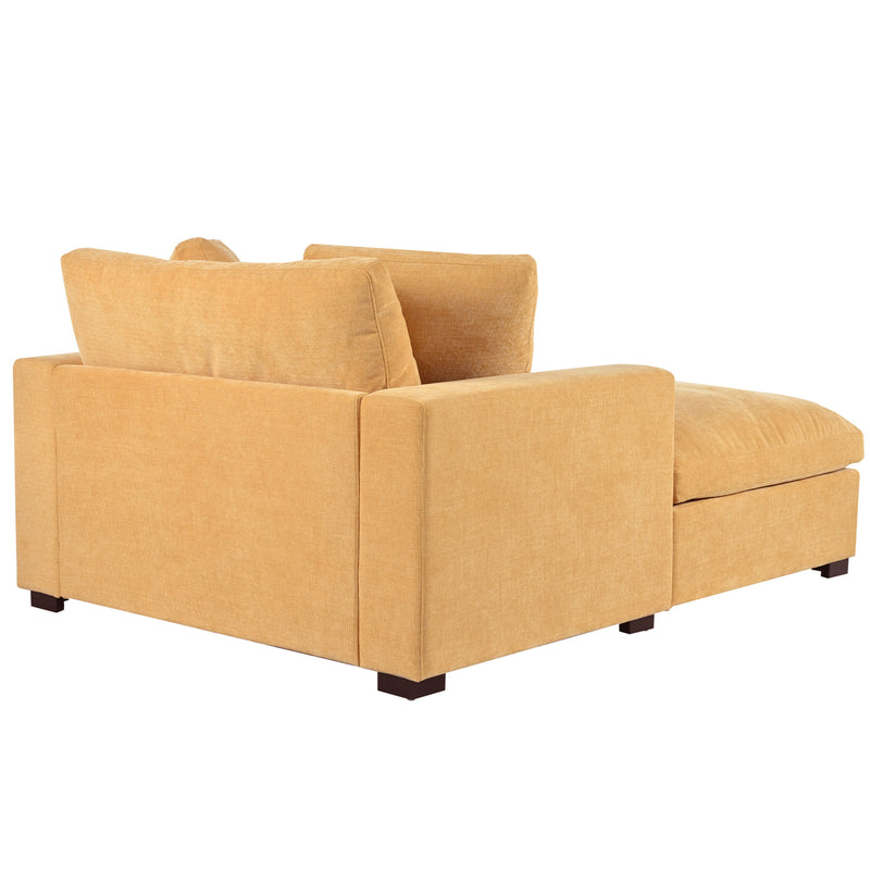 Oversized Chaise, Lounge Chair Classic Design, Soft Fabric, Durable Frame With Solid Wood Legs