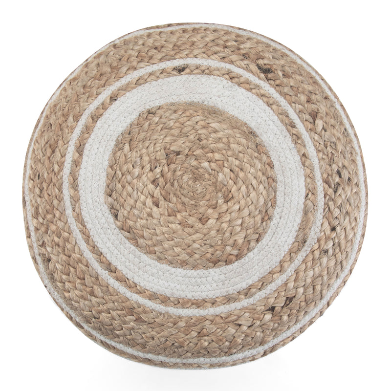 Serena - Handcrafted Round Braided Pouf