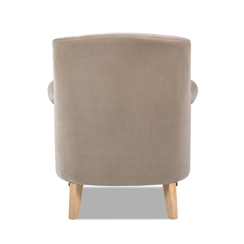 Eloise - Pleated Sock Arm Accent Armchair - Mink Beige