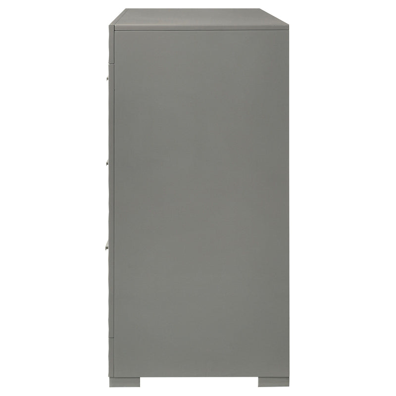 Ives - 6-Drawer Dresser Cabinet - Gray High Gloss