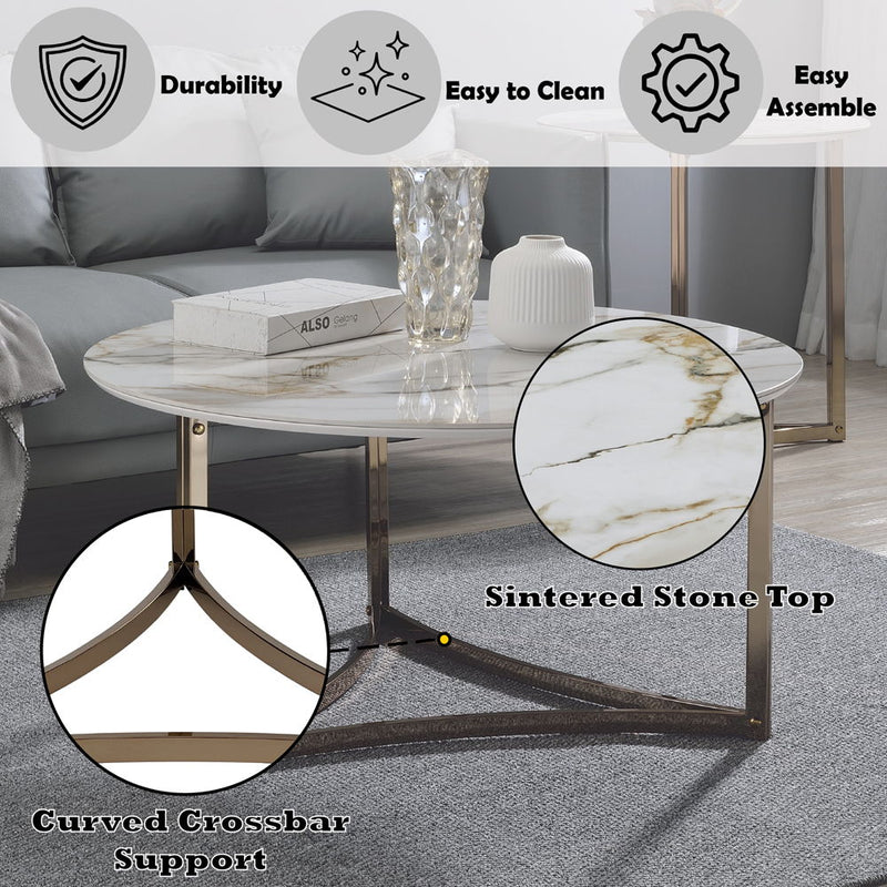 Zaidee - Coffee Table - Sintered Champagne