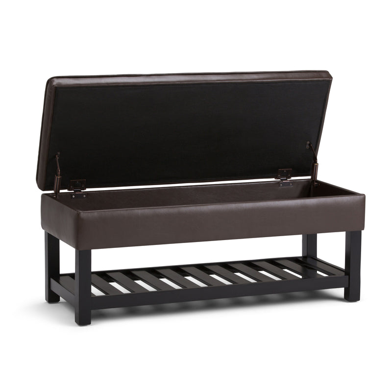 Cosmopolitan - Storage Ottoman Bench With Open Bottom - Chocolate Brown