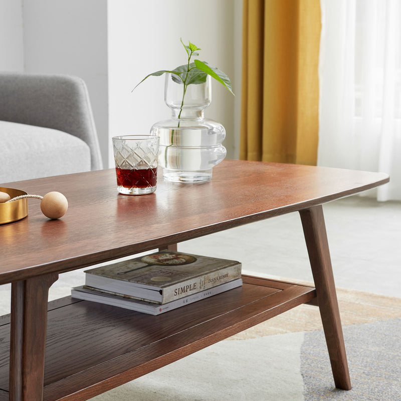 Low Coffee Table With Storage Shelf