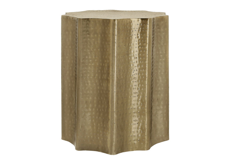 Drum Accent Side Table, Stylish Scalloped Design