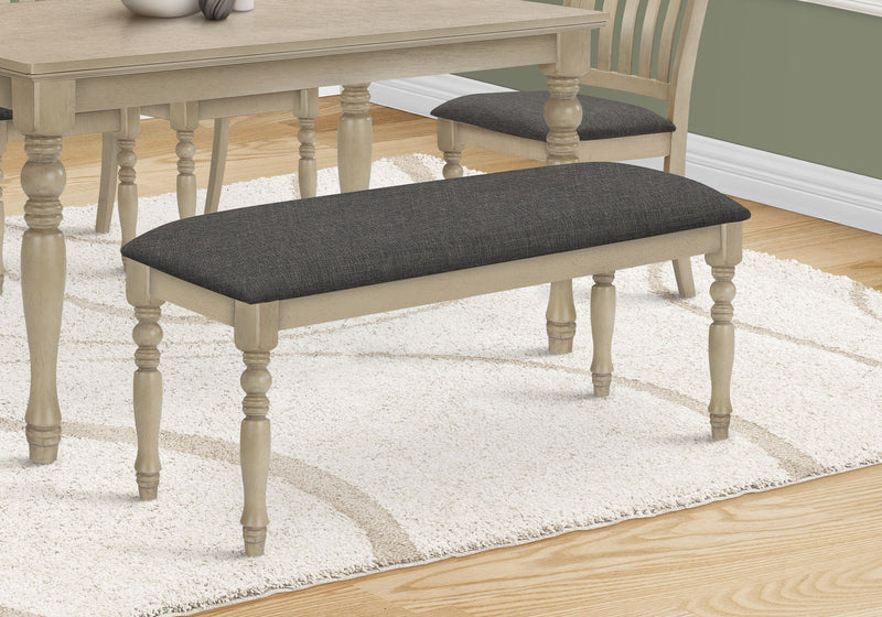 Bench, Rectangular, Upholstered, Transitional - Gray