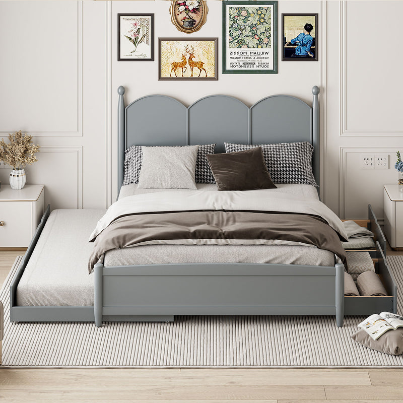 Platform Bed With With 2 Big Drawers And Trundle