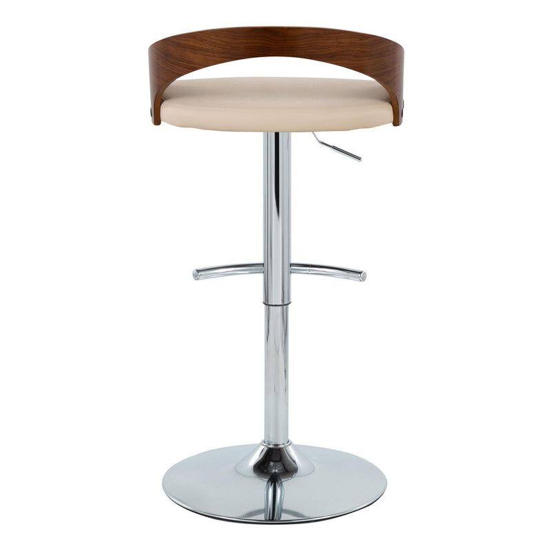 Grotto - Contemporary Adjustable Barstool & Swivel With Rounded T Footrest (Set of 2)