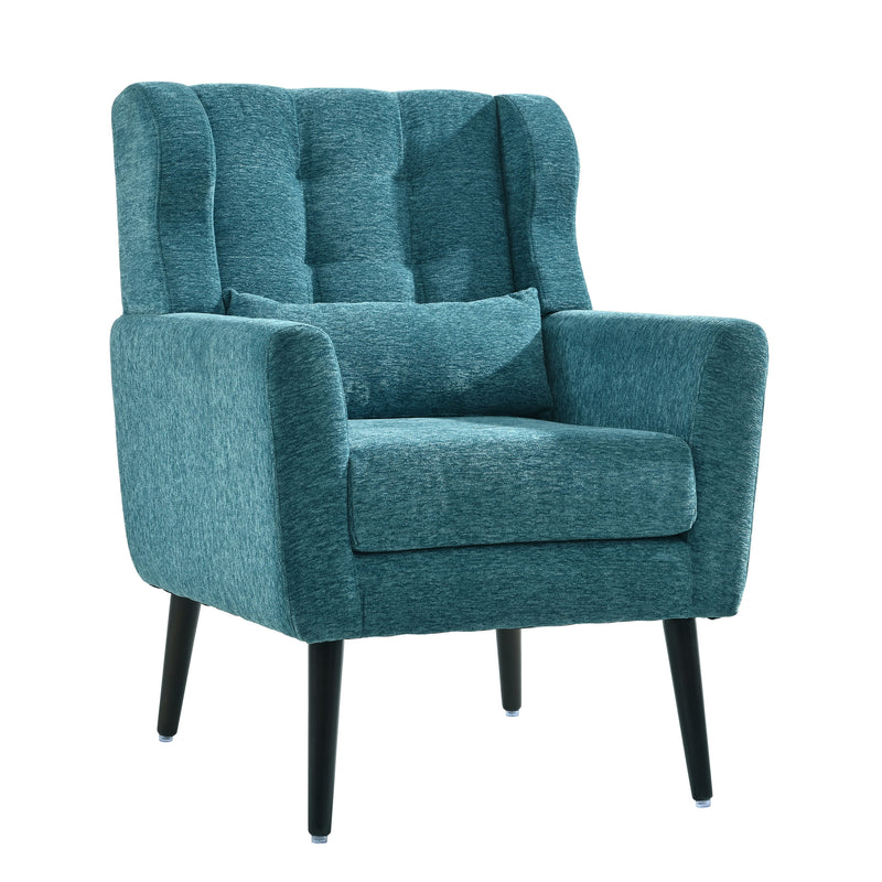 Modern Accent Chair Upholstered Foam Filled Living Room Chairs Comfy Reading Chair Mid-Century Modern Chair With Chenille Fabric Lounge Arm Chairs Armchair For Living Room Bedroom