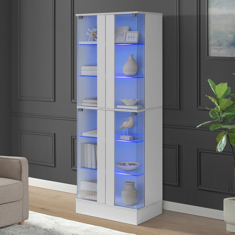 Chandra - Cabinet With LED - Glossy White