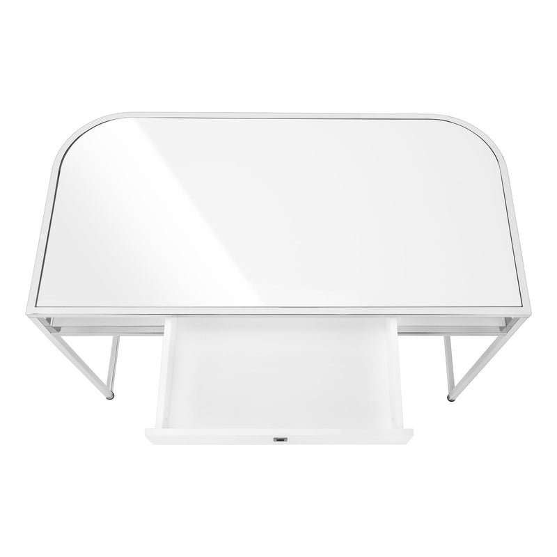 Computer Desk For Home Office, Laptop, Storage Drawers, Contemporary And Modern - White