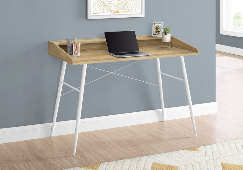 Computer Desk For Home Office, Laptop, Storage Shelves, Contemporary & Modern - Natural