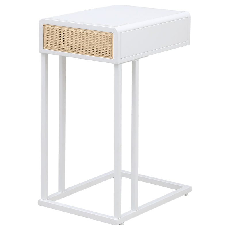 Amherst - 1-Drawer Radio Weave Cane Metal Side Table