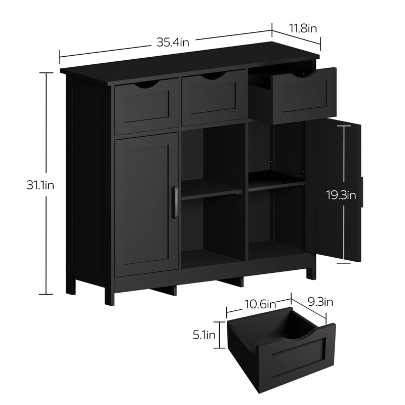 Storage Cabinets, Wooden Floor Cabinet, With Drawers And Shelves Storage Cabinets, Accent Cabinet For Living Room, Bedroom, Bathroom Furniture Home Decor