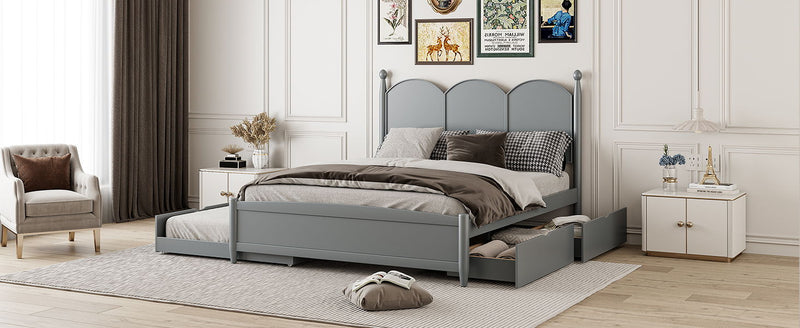 Platform Bed With With 2 Big Drawers And Trundle