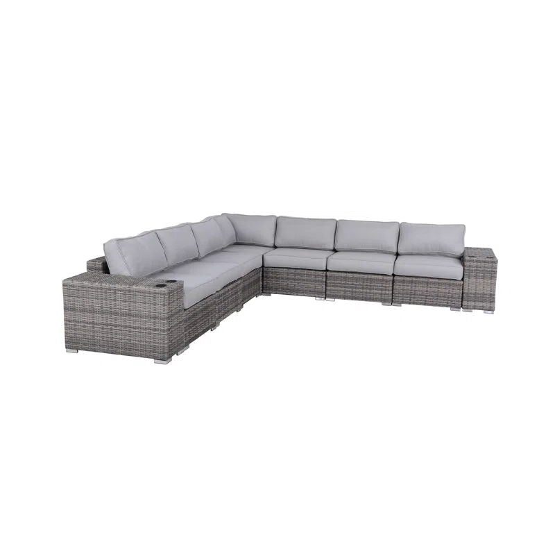 Minnesota - 9 Piece Sectional Sofa Set With Cushions - Gray Mix