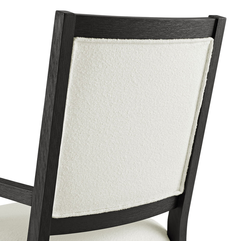 Versailles - Contemporary Arm Chair & Boucle Fabric (Set of 2) - White / Black