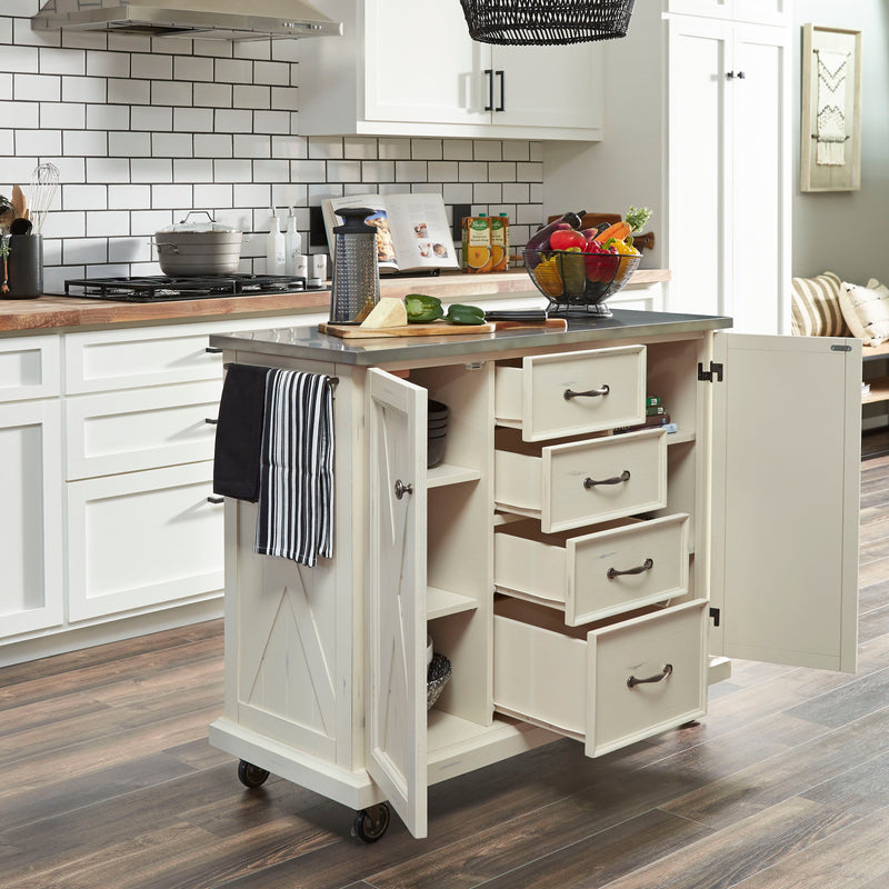 Bay Lodge - Kitchen Cart - Wood in White