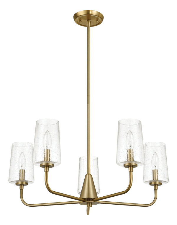 Dazzle - 5 Lights Chandelier With Clear Seeded Satin - Antique Brass / Clear / Gold