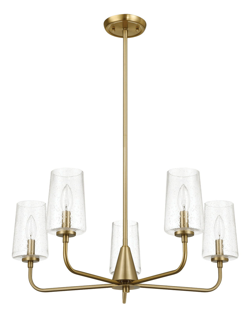 Dazzle - 5 Lights Chandelier With Clear Seeded Satin - Antique Brass / Clear / Gold