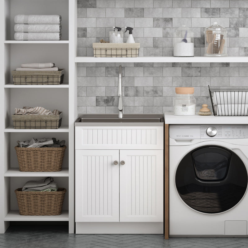 Beckham - Laundry Cabinet & Faucet And Stainless Steel Sink