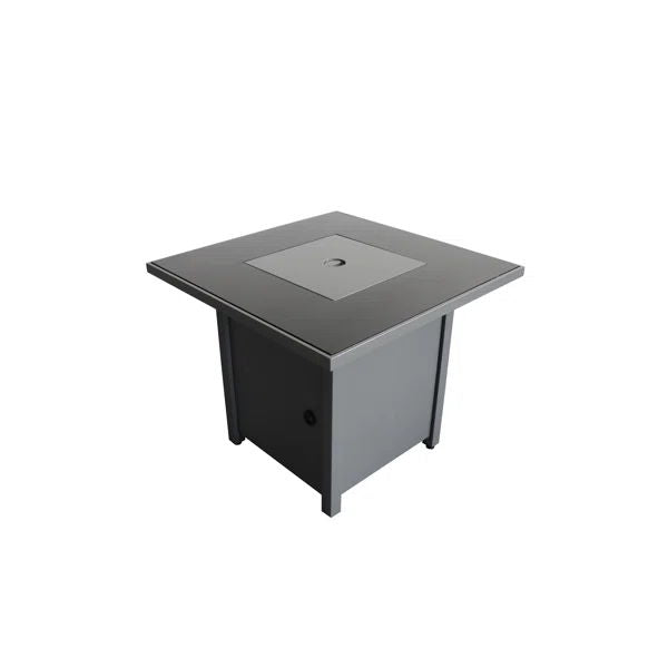 Durable Construction Outdoor Fire Pit Table With Lid - Gray