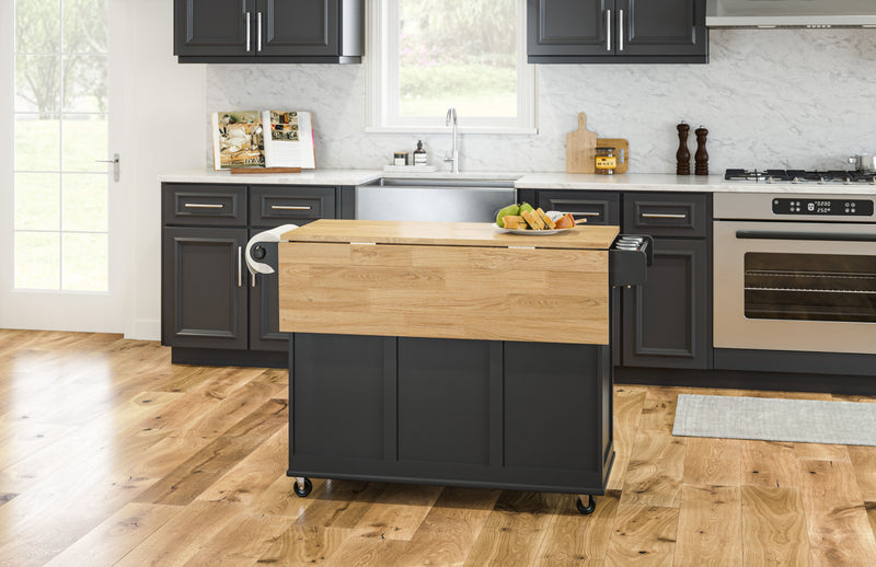 Blanche - Kitchen Cart - Rubber Wood Top