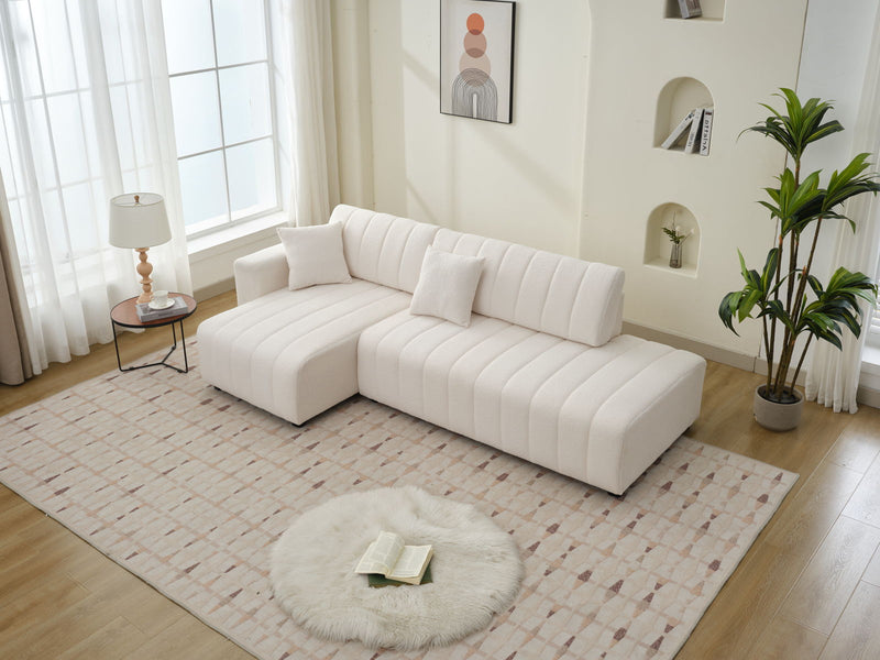 Jessica - Lamb Wool Sectional Sofa With Chaise, Versatile Configuration