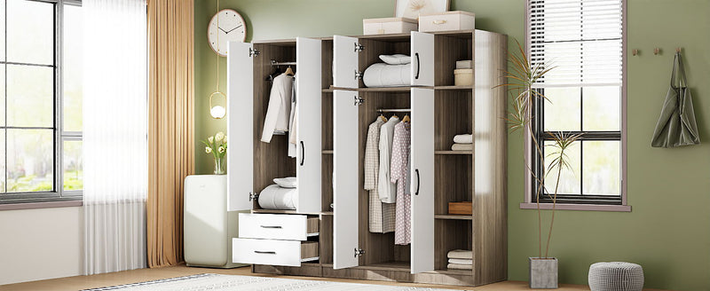 6 Door Wardrobe With Shelves And Drawers