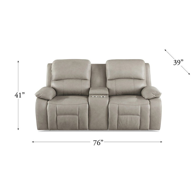 Westminster - Power Headrest Zero Gravity Reclining Loveseat With Console - Stone Gray