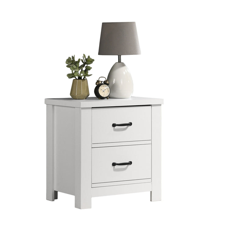 Cassini - 2 Drawer Nightstand Bedside Table - White