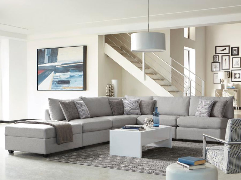 Cambria - 4 Piece Upholstered Modular Sectional Sofa - Gray