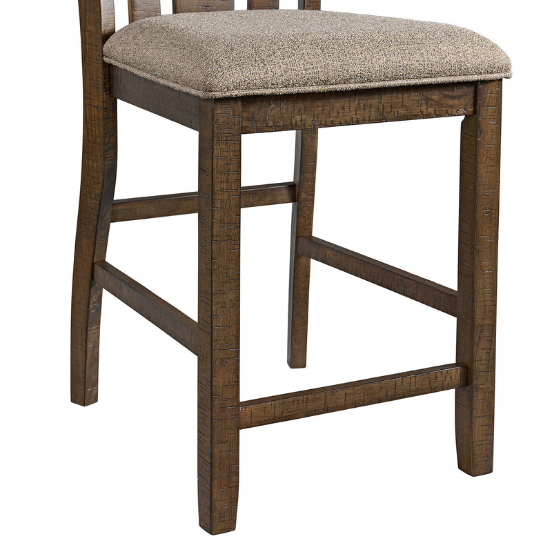 Everett - 5 Piece Counter Set (Table + 4 Chairs) - Brown Acacia