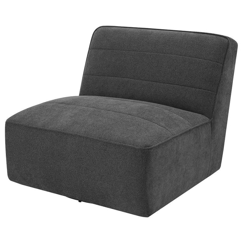 Cobie - Upholstered Armless Swivel Chair - Dark Charcoal