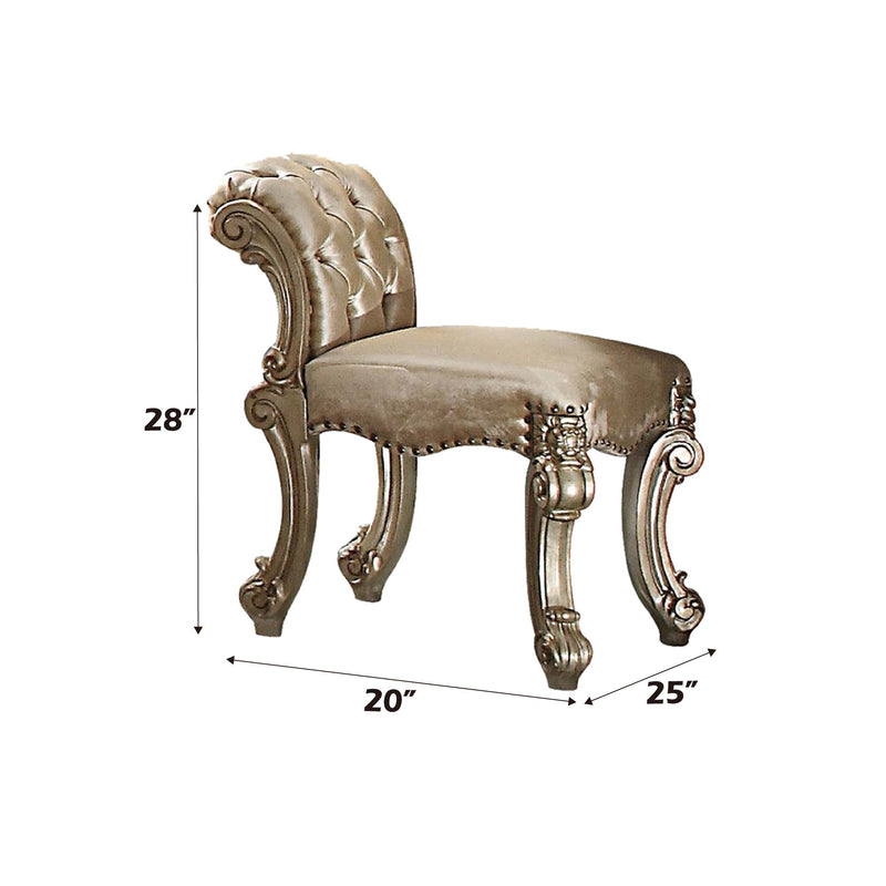 Vendome - Vanity Stool - Gold Patina / Bone