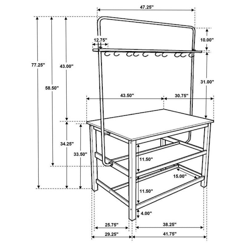 Edgeworth - 3 Piece Kitchen Island Counter Height Table Set - White