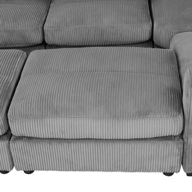 Sectional Couch Sofa Bed Modular Sofa With Two Movable Ottomans For Living Room