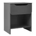 Modern Minimalist 1 Drawer Nightstand With Cubby