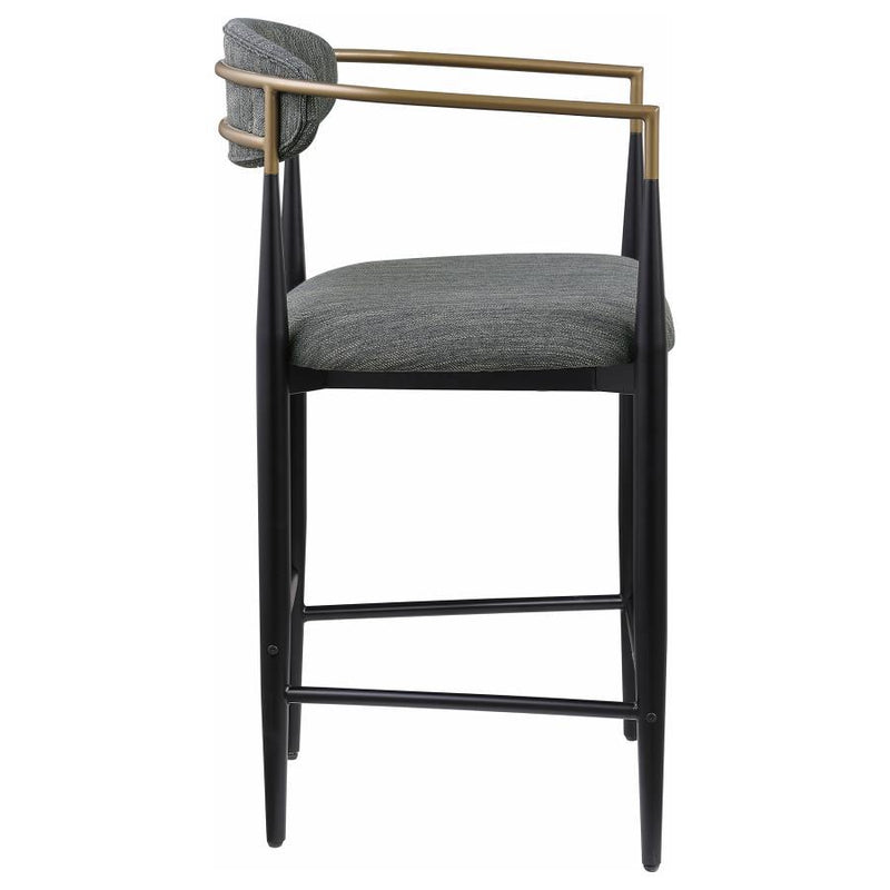 Tina - Metal Counter Height Bar Stool With Upholstered Back And Seat (Set of 2)