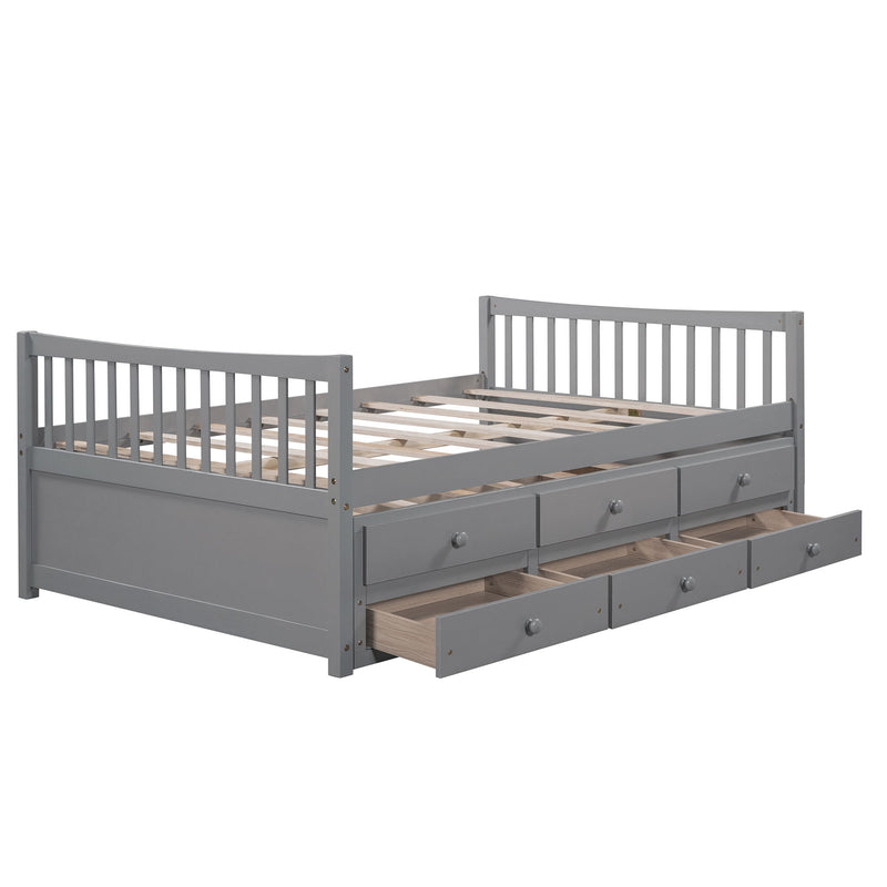 Full Size Daybed With Twin Size Trundle And Drawers, Full Size